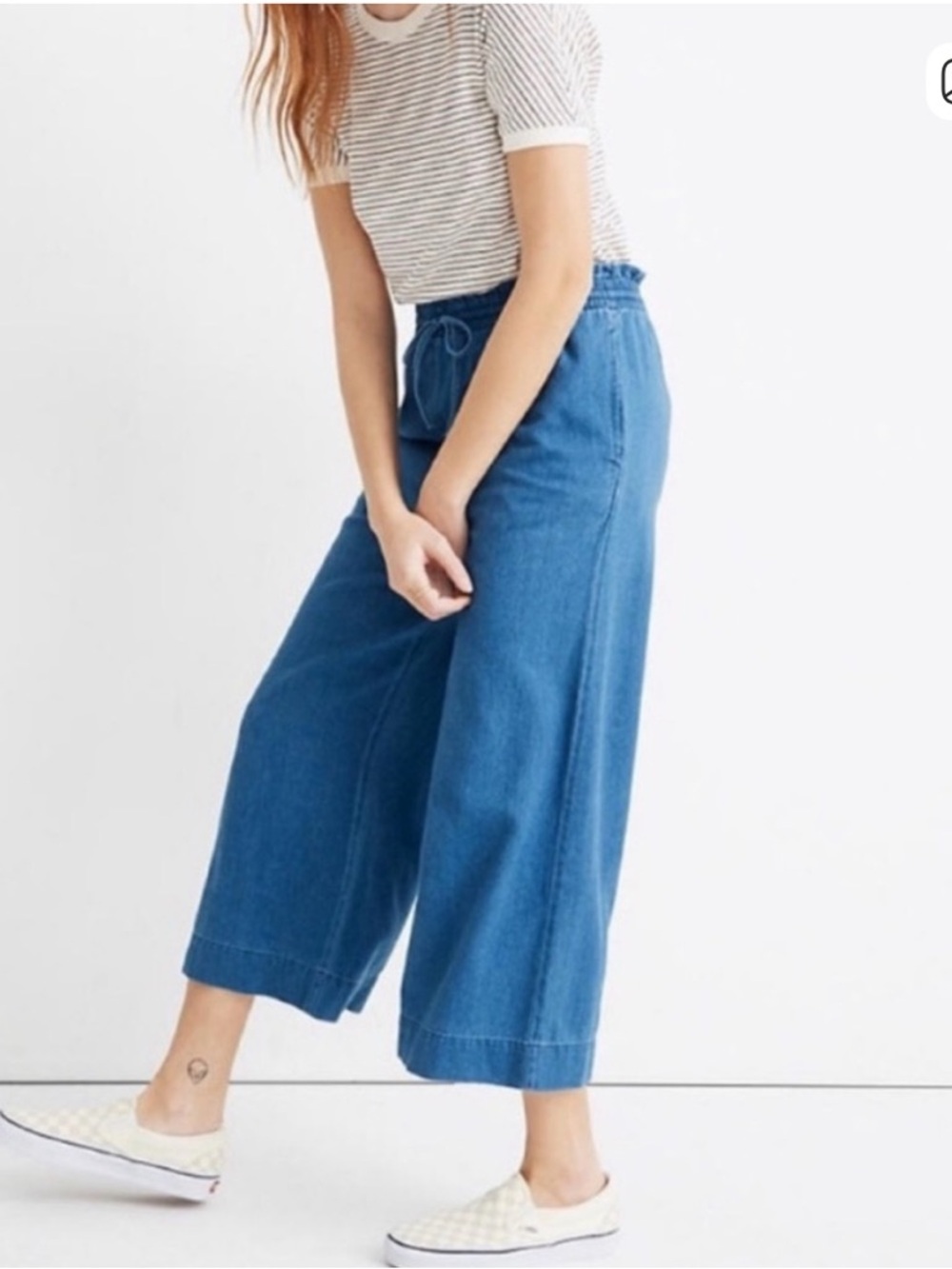 MADEWELL Huston Indigo Smocked Pull-on Pants Denim Jeans